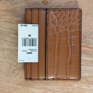 NWT Michael Kors Card Case Croc Embossed Leather